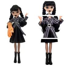 11.8-Inch 10-Inch Gothic Design Style Toy Black Doll Toys, Family Interactive Toy, Beautiful Evening Dress Princess Doll, Black Dress, Black High Heels, Classic Black Braid, Ideal Choice For Collectors And Party Decorations