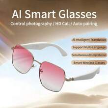 LIGE's New Casual Smart Bluetooth Glasses 55mAh MAh Capacity Battery Bluetooth Call/Music Playback/Voice Assistant/Remote Control Photography/AI Translation, Wind And Sandproof Fashion Multifunctional Smart Glasses For Women Every Day, Travel, Wear