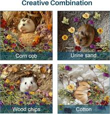 Sukh 150 g de para hámster, Flores y Hierbas, para hámster, Control de olores, Ropa de Cama de hámster Enano, jerbos, Robo, Ropa de Cama para hámster, hámster, hábitat, decoración, Comida para - Mezcla 1 - Ver 11