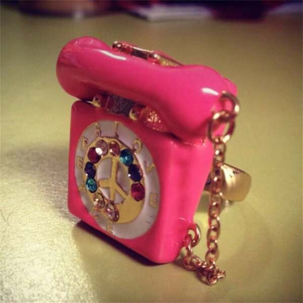 Vintage Public Telephone Style Ring ~ INS Macaron Candy Color Enamel Magnetic Telephone Decoration Ring, Stackable Couple Rings