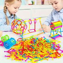 205-Piece Toy Stick Building Block Set - Children's Intellectual Early Education Magic Wand Creative Toy Puzzle, Multi-Functional Magic Wand Focused On Learning, Multi-Color And Multi-Shape, A Gift For Festivals, Halloween And Christmas For Kids