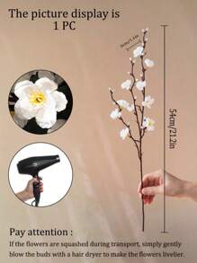 1/3/6 pièce(s)/set de fleurs artificielles de prunier réalistes - branches de soie à tige longue pour arrangements DIY, centres de table et décoration d'intérieur - parfait pour les mariages, les fiançailles et les célébrations intérieures/extérieures. Accessoires de bouquet, vases à fleurs, décoration d'intérieur