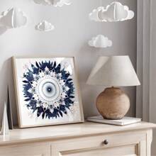 1pc Mandala Wall Art, Flower Pattern Poster, Geometric Painting Wall Art, Mandala Motif Art, Colorful Mandala Spiritual Art, With Or Without Frame, Room Decor, Home Decor, College Dorm Apartment Decor, Gifts For Wall Decoration In Hotel, Home, Living Room, Bedroom, Bathroom And Office
