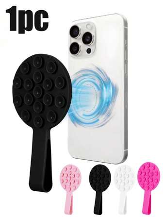 1 pieza Soporte de teléfono de silicona con ventosa, soporte portátil magnético de silicona con ventosa Magsafe