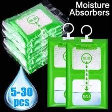 10Pcs/Set Wardrobe Moisture Absorbent Bags, Hanging Dehumidification Bags Anti-Mold And Moisture-Proof Bags, Suitable For Kitchen, Bathroom, Cabinet, Wardrobe, Shoe Cabinet, Car, School, Office, Home, Dormitory, Travel, Home Decoration, Christmas Note: Each Package Contains 50g Of Content ,Dehumidifier For Home