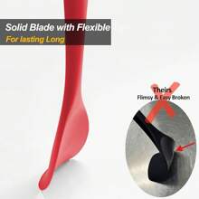 FG-Soup Spoons La Soon Set, Heat Resistant Rubber Soonula, Seamless Non-Stick Ible Scrs Ba Mixing ,3 ,Dinnerware Gold Spoon