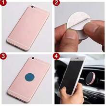 10 piezas de placas metálicas magnéticas negras y plateadas, discos metálicos redondos ultrafinos con adhesivo para fundas de teléfono creativas y soportes de teléfono para automóvil, no magnéticos