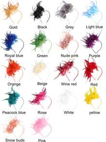 1 Stück Blumen-Haarband Fascinator Hut Tea Party Kopfbedeckung mit Federn Derby Hochzeit Fascinator auf Haarband für Mädchen und Frauen