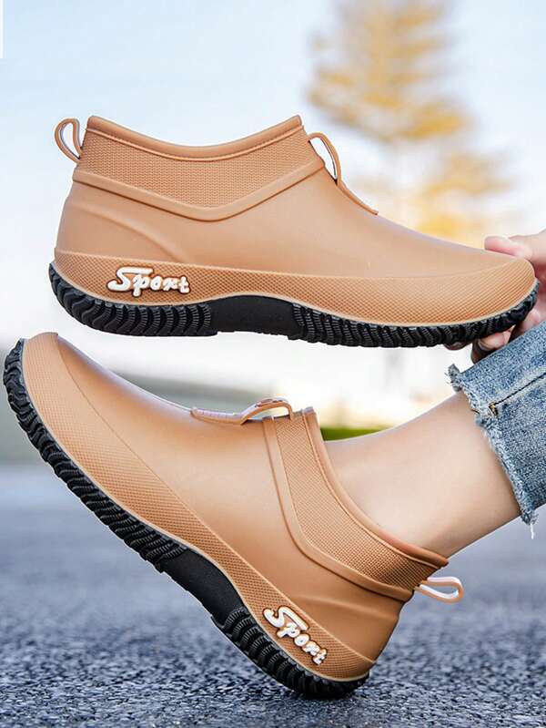 Women's Japanese Style Rain Boots, Non-Slip Low-Top Outdoor Short Tube Waterproof Rubber Boots For Kitchen Work, Car Washing, Seaside And Rainy Weather