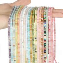 Pierres naturelles de 4x2 mm - Howlite, Agate, Quartz, Jaspe. Perles en forme de cylindre tube pour la fabrication artisanale de bracelets, colliers et accessoires de bijouterie DIY pour femmes