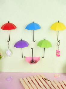 3pcs Creative Mini Umbrella Hooks Adhesive Strong Adhesive Wall Decoration No Trace Nail-Free Sticky Hooks For Kitchen And Bathroom Wall Hooks