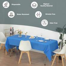 4-Pack Heavy Duty Rectangle 54" X 108" Royal Blue Plastic Table Covers Tablecloth (Reusable) 4 Pack Rectangle 54" X 108", Royal Blue) - 寶藍色 - 查看 2