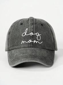 1pc Outdoor "Dog Mom" Embroidered Washed Baseball Cap, Adjustable Casual Sun Hat Suitable For Spring/Autumn, Travel, Unisex, Y2K Style - Washed Baseball Cap - View 15