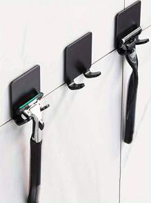 Self-Adhesive Razor Stand With Towel Hook, Suitable For Bathroom Organization, No Drilling Required