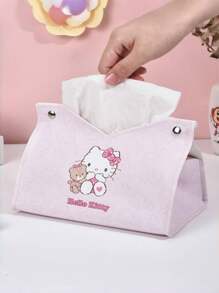 Caja de pañuelos de Hello Kitty linda y de dibujos animados, adecuada para sala de estar, dormitorio, comedor y hogar. De alta gama, simple, multifuncional y portátil, resistente a la suciedad, ideal para uso diario, regalos festivos y decoración de escritorio