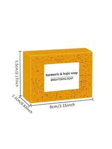 Turmeric Lemon Kojic Acid Soap 100g, Suitable For Face, Bath And Facial Soap, Handmade Soap Cleanser,Rich Foam Deeply Cleanses And Smoothens Skin, Handmade With Essential Oil - Màu vàng - Xem 7