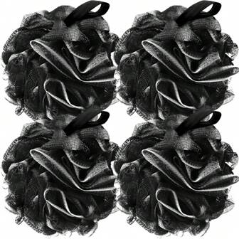 4/2/1pc Bath Loofah Sponge Back Scrubber Shower Sponge Soft Mesh Exfoliator Pouf Shower Ball Bath Sponges For Women And Men Bath Accessories Home Bathroom Decor Summer. Back Of The Loofah For Bathing, Soft Mesh Exfoliating, Shower Sponge, Shower Ball, Bathing Sponge, Men's And Women's Bathing Accessories Back To School