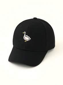 1pc Embroidered Swan Baseball Cap, Adjustable, Washable, Fashionable Breathable Versatile Sun Hat, Suitable For Outdoor, Gift For Holidays