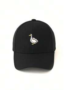 1pc Embroidered Swan Baseball Cap, Adjustable, Washable, Fashionable Breathable Versatile Sun Hat, Suitable For Outdoor, Gift For Holidays