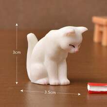 1:12 Dollhouse Furniture Model Miniature Creative Micro Landscape Cartoon Cute Simulation Small Cat Animal Figurine Decor Accessories Tabletop Ornament DIY Miniature Kit Birthday Gift, Dollhouse Decoration Accessories, Mini Resin Cat, Table, Chair - Multicolor - View 20