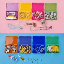 8pcs Mini Plastic Storage Boxes, 4x6 Inches, Mixed Colors (Rainbow), Multipurpose Organizer For Photos, Jewelry, Data Cables, Craft Supplies, And Small Accessories, Transparent Lid With Snap-Lock Mechanism, Lightweight And Portable Design For Home, Office, Or Travel Use, Storage Organizer, Sewing Storage