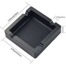 4 Dual-Use Rest Large Silicone Ashtray - Black Unbreakable Cigar Cigarette Ashtray For Outdoor Patio/Indoor/Home Decor - Black - View 2