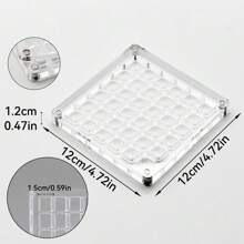 1pc 36/64/100 Grids Acrylic Shell Storage Box, Square Transparent Seaside Beach Stone Specimen Display Mini Shell Storage Frame, Desktop Organizer Jewelry Gift Box DIY Decor Box Holiday Gift For Women Storage Organizer Travel Essentials Back To School Dormitory Storage