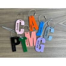 Personalized Acrylic Backpack Name Tag, Letter Cutout Bag Charm Keychain For School Bag, School Students Bag Tag - Initial Luggage Tag - View 4