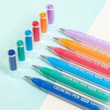 54 Farben Stylo Gel Stiftsatz mit durchsichtigem Schaft Kugelschreiber, Liner, Marker, Textmarker 1,0mm geeignet für Zeichnen, Hervorheben, Notizen für Studenten, Anfertigen von Handbüchern, Büronutzung, Schulmaterial, Schulanfang