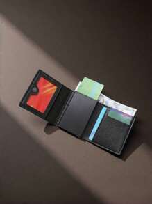1 pieza Billetera multifunción para hombres con tarjetero plegable, diseño delgado de triple pliegue con múltiples ranuras para tarjetas, regalo ideal para hombres