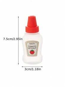 1/4 件迷你酱料瓶 - 便携式调味品挤压容器，用于盛放番茄酱、油、酱油和蜂蜜 - 塑料，非常适合办公室午餐，塑料便携式容器瓶办公室午餐盒野餐油酱蜂蜜沙拉酱香料瓶厨房用具公寓必需品返校，学校用品 - 彩色 - 查看 10