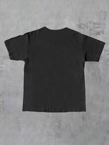 INAWLY Camiseta de manga corta con gráfico de gato llorón gracioso y triste, camiseta informal y deportiva de verano para mujer - Negro - Ver 3