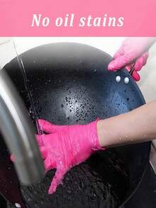 100pcs Disposable Black Nitrile Gloves, Latex-Free, Waterproof, Anti-Static, Multi-Purpose Gloves, Suitable For Hair Dyeing, Beauty Salons, Kitchen Cooking, Painting, Art And Crafts, Household Cleaning, Kitchen, Bathroom, Home, And Household Goods(No Box) - Black - View 9