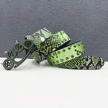 Tiger Claw Buckle Desinger Belts For Women High Quality Luxury Female Waist Rivet Rhinestone Buckle Punk Goth Y2k Snake Pattern Belt Men - Multicolor - View 12