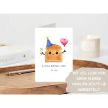 1 pezzo Biglietto d'auguri a forma di pane | Biglietti d'auguri divertenti per compleanni | Biglietti d'auguri | Cartoline "UN PICCOLO BRINDISI A TE" - Il miglior biglietto di compleanno per tuo figlio/figlia/amici, forniture scolastiche, ritorno a scuola