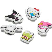 Sanrio 5pcs Cute KT Cat PVC Shoe Charms, Cartoon Hole Shoes Decorations, Travel & Beach Shoes Accessories Back To School