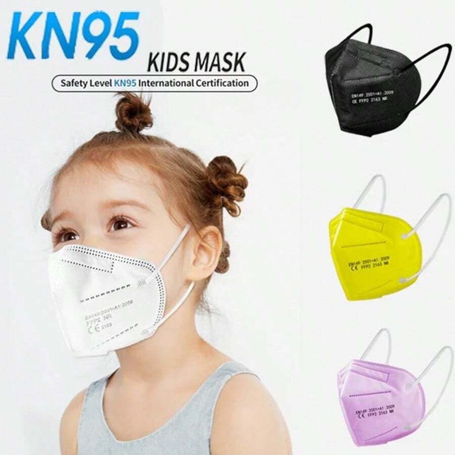 50/100-Pack: Kids Size KN95 5-Ply Face Mask Disposable Dust Mask - màu đen - Xem 1