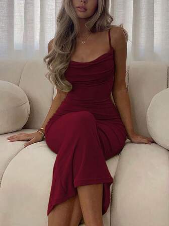 Vestido de verano para mujeres de corte evasé, cuello halter, espalda descubierta, sexy y elegante, ideal para fiestas, vacaciones y salidas nocturnas en primavera y verano