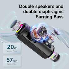 ZEALOT S49PRO 20W Wireless Speaker, Portable Bluetooth Speaker With RGB Lights, Up To 8 Hours Playtime, Compatible With Smartphone/Tablet/TV, Supports SD Card/USB/AUX Input, Daisy Chain Function, Suitable For Car, Outdoor, Camping, Beach, Party - Navy Blue - View 5