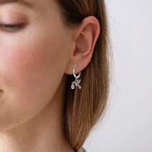 925 Silver Purple Hummingbird Four-Leaf Clover Earrings Drop Earrings - Lucky Fine Jewelry Gift (St. Patrick's Day/Everyday Elegance)