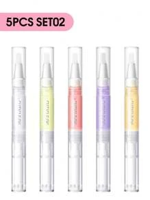 coscelia 1/5/8/16PCS 5ML Nail Cuticle Oil Nail Nutrient Oil Nutrient Pen Set, Dead Skin Remover Repair Tool, Nail Strengthener Enhances Nail Health & Gloss Nail Supplies For Manicure Art Salon Daily Usage