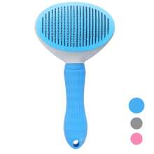 1pc Pet Grooming Brush, Cat And Dog Universal Cleaning Comb, Pet Brush, Pet Comb, Hair Cleaning Comb, One Click Hair Removal Comb, Cat Hair Removal Comb Silicone Dog Comb With Easy To Clean Button, Pet Massage Comb For Effective Knotting And Hair Removal, Ergonomic Handle Suitable For Dogs