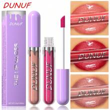 DUNUF 1 Pcs Long-Lasting Lip Gloss Set Waterproof Lipstick Non-Fading Non-Stick Cup Beginner Friendly Perfect Christmas Gift Beautifully Wrapped - 彩色 - 查看 11
