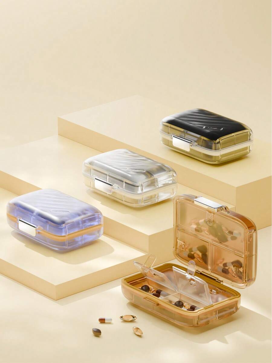 7-Day Portable Pill Box With Lid, Medication Organizer Case, Lightweight Small Drug Storage Container