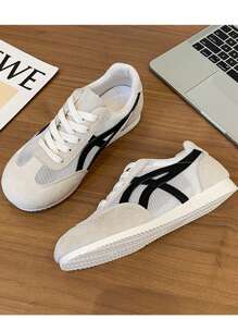 Solid Color Preppy Outdoor/Casual Athletic Shoes, Mesh Breathable Fashion Versatile , Lightweight Sneakers For Running, Gym Workout For Women