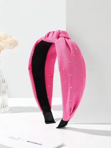 1 Peça Faixa de Cabelo de Tecido com Borda Larga e Cristais Brilhantes Torcidos, Faixa de Cabelo para Mulheres, Acessórios de Cabelo, Diadema, Aro de Cabelo