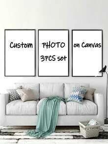 Three Frameless, Customizable Personalized Collage Posters, Perfect For Couples, Weddings, Anniversaries, And Valentine's Day Gifts. Customizable With Photos And Landscape Paintings, Ideal For Living Room And Bedroom Decoration. Paper Design (Frames Not Required). - Multicolor - View 5