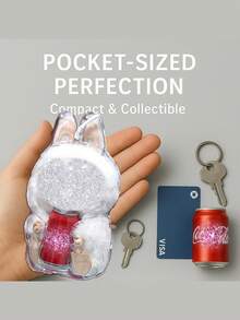 For LABUBU Cola Rack Protective Cover, Transparent Acrylic Display Box, Series Surprise Milk Shake Cola Rack Silicone Strap Hard Shell Accessory,360 ° Display Cabinet , Compatible With Labubu - Multicolor - View 5