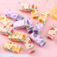 1 pieza Borradores con diseño de frutas, borradores suaves con temática de frutas, borradores mini lindos con patrones, borrables para marcas de lápiz, adecuados para útiles escolares y regalos navideños (color y estilo aleatorios), útiles escolares, de vuelta a clases