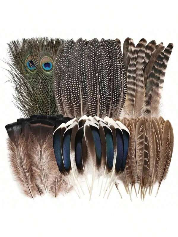 24 قطعة/30 قطعة/40 قطعة/48 قطعة/50 قطعة خليط من الريش المناسب لأعمال الحرف اليدوية والزفاف وديكورات الحفلات - أنماط فريدة، 4-12 بوصة، ألوان زاهية ناعمة، رائع لديكور المنزل ومشاريع الفن والمناسبات الخاصة